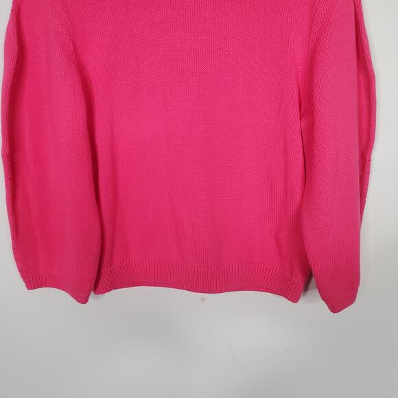 525 America Cropped Sweater Cotton Volume Sleeve Party Pink SP21S002 Size Medium - Picture 5 of 8